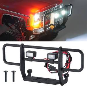 lot 6050 image: MOHERO RC Front Bumper with 2 LED Light for TRX4M K10 F150 118th RC Crawler Car One of the hinges broken off
