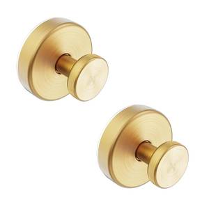 lot 6054 image: Bntuk Suction Cup Hooks for Shower, Towel Hooks for Bathroom Window Glass, Bath Robe Looafh Hook for Hanging - 2 Pack, Gold