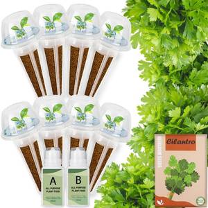 lot 6055 image: Cilantro Seed Pods Kit Hydroponic - Refill Herb Pod for All Indoor Garden, 8 Grow Pods with Seeds of Cilantro and Plant Food, Compatible with All Hydroponics Growing Systems