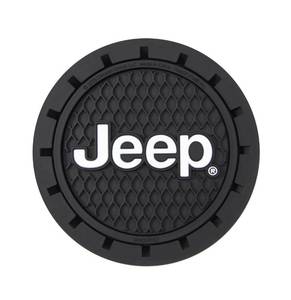 lot 6057 image: Plasticolor 000652R01 Jeep Logo Auto Car Truck SUV Cup Holder Coaster 1-Pack , Black