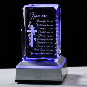 lot 6067 image: Qianwei Inspirational Gifts for Women - 3D Crystal Cross Bible Verse Encouragement Motivational Gifts Prayers Religious Christian Gifts Sister Women Men Friends Mom