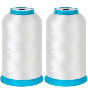 lot 6070 image: New brothread Set of 2 White Bobbin ThreadBottom Thread 60WT Huge Spool 5000M (5500Y) for Embroidery and Sewing Machines