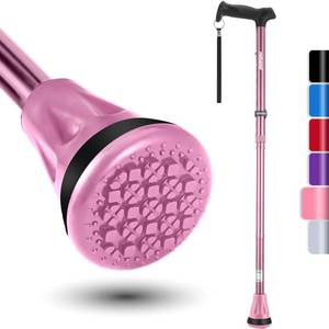 lot 6078 image: REHAND Walking Cane - Foldable, Adjustable, Collapsible Walking Canes for Men and Women, Heavy Duty All Terrain Tip, with Travel Bag  Walking Sticks for Seniors and Adults Pink
