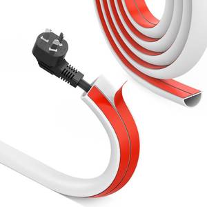 lot 6106 image: UOMTFAI Wall Cord Hider 39 Inch - Self-Adhesive Wire Cover Raceway for Walls, Flexible PVC Cable Concealer for Home and Office, W0.59 H0.39in - White