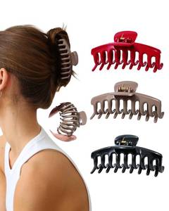 lot 6109 image: A3Pcs Silicone Hair Clips Flexible Claw Clips for Women Cloud Clip Bendable Large Hair Claw Clip