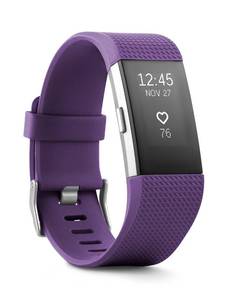 lot 8448 image: Fitbit Charge 2 Heart Rate  Fitness Wristband, Plum, Large (US Version)