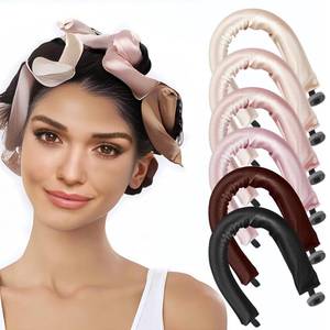 lot 8451 image: 6 Pack Heatless Hair Curler, Heatless Curls Overnight for All Hairs Types, Hair Rollers for Blowout Look Long Hair, Curls Satin Jumbo Flexi Rods to Sleep in (Color, A)