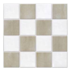 lot 9292 image: Commomy 10 Pcs Matte 3D Peel and Stick Tile 11.8inx11.8in Ultralight PVC Square Peel and Stick Backsplash for Kitchen Stick on Tiles for Bathroom,Living Room,FireplaceWall Decor,Beige and White