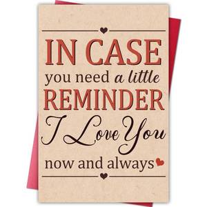 lot 10384 image: Cheeklee Romantic Anniversary Card Gift for Husband, Wife, Boyfriend, or Girlfriend, Heartfelt I Love You Greeting, I love you now and always