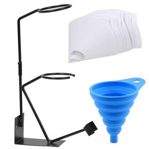 lot 11761 image: Swpeet 52Pcs 15in Global Gravity Feed Paint Spray Gun Holder Stand with Strainer Holder, 12CM Silicone Funnel, 100 Micron Paint Filter with Fine Nylon Mesh Assortment Kit for HVLP Home Car Spray Gun