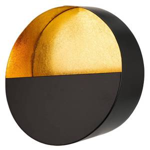 lot 11763 image: Luxury Metal Wall Candle Sconces � Large Handcrafted Wall-Mounted Tealight Candle Holders with Gold Leaf Interior � Modern and Rustic Home Dcor for Living Room, Hallway � 11.8in Black Single Piece