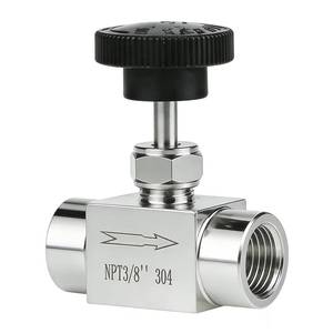 lot 12180 image: Angry Pony 38 Needle Valve, Stainless Steel Female NPT Hydraulic Flow Control Valve for Water Oil Gas, Straight Inline Design, 900 PSI