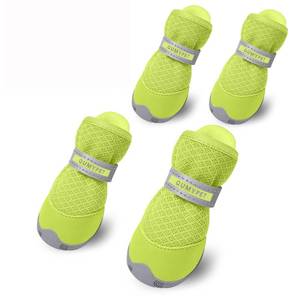 lot 12186 image: QUMY 4PCS Dog Shoes for Small Dogs, Hot Pavement Summer Puppy Dog Boots and Paw Protectors with Soft Anti-Slip Rubber Sole, Mesh Breathable Dog Booties for Hardfloors, Walking Running