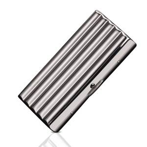 lot 12191 image: Exttlliy Creative Thin Portable Stainless Steel Pocket Carrying Cigarette Box Case for Holds 10 Regular Size Cigarettes (Not Included Cigarette)