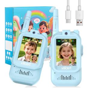lot 12198 image: Video Walkie Talkies with Real-Time Screen and Voice Changer, Rechargeable Long Range Radios for 3-12 Year Old Boys Girls, Christmas Birthday Gifts for Kids Indoor Outdoor Camping