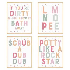 lot 12214 image: BRRNYOI Boho Kids Bathroom Wall Art Posters Set of 4, Colorful Hygiene Educational Quotes Canvas Prints Wall Decor for Kids Girl Boy Bathroom Washroom Restroom Toilet Dorm, 8x10 Unframed