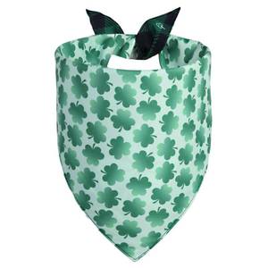 lot 12216 image: QUQULE St. Patrickfts Day Dog Bandana Large 1PCS, Green Scarf for Boy and Girl, Durable Triangle Reversible Bibs Handkerchief for Puppy Pet