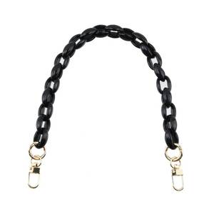 lot 12219 image: Chinflly 15.7 Inch Acrylic Purse Strap Bag Chain for Handbag Decorative Bag Handle Replacement Accessory, Black