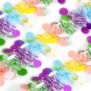 lot 12235 image: Easter Garland Decorations 33Ft Colorful Tinsel Spring Pastel Garland Easter Tree Decor for Bedroom Office Classroom Party Indoor Outdoor Holiday Home Decoration Supplies Blue Yellow Pink White