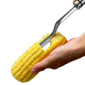lot 12262 image: RCOAIMT Corn Peeler, Stainless Steel Corn Cob Stripper Tool with Sharp Curved Blade, Durable and Easy to Clean, Dishwasher Safe Corn Kernel Remover for Fresh Corn