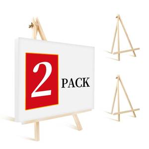 lot 12286 image: 2 Pack 14 Inch Wood Easels, Tabletop Easels, Easel Stand for Painting, Tripod Painting Easels for Art and Crafts, Portable Canvas Holders