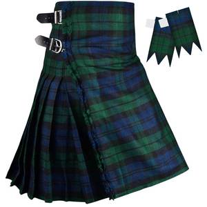 lot 12314 image: Kilt for Men - Traditional Scottish Tartan, 5 Yards, 16oz Premium Acrylic Wool Kilts (Black Watch, 30-32)