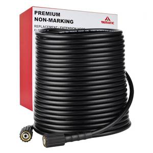 lot 13301 image: YAMATIC Pressure Washer Hose 100FT x 14in, 3200 PSI Kink Resistant OEM-Quality Upgrade Power Washer ReplacementExtension with M22-14mm Brass Fittings for Ryobi, Troy Bilt, Greenworks, CRAFTSMAN