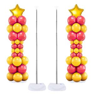 lot 13318 image: Balloon Column Stand Set of 2, 6.6ft Balloon Arch Stand Adjustable Balloon Column kit with Base Telescopic for Baby Shower Wedding Birthday Graduation Party Decorations (2)