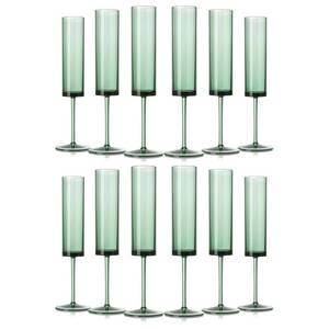 lot 13319 image: 12 Pack Acrylic Dark Green Wine Glasses Green champagne glasses Champagne Flutes Sparkling Wine Glasses Wine Goblets Wedding Glassware Set Drinkware Glasses for Wedding Bar Celebration Baby Shower