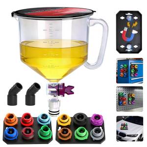 lot 14169 image: HRYNSLW Oil Funnel Kit, 2.11QT2L Oil Change Funnel with 12 Color-Coded Adapters, 2 Magnetic Storage Trays, 45° Elbows, Engine Oil Funnels for Universal Vehicle