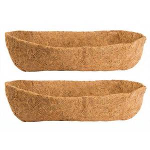 lot 14183 image: XCRUI 2 Pcs Coconut Liners for Planters 24 Inch Coco Liners for Planters Natural Coco Coir Liner for Hanging Baskets Replaceable Coco Liner for Window Box, Fence Flower Baskets