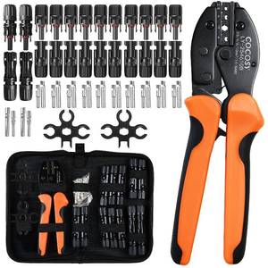 lot 14184 image: COCOSY Solar Crimper Tool Kit for AWG8-12 Cable -23 PCS Solar Panel Connectors Kit with Ratcheting Crimping Tool Pliers, 12 Pairs of AWG8-14 Solar Connectors, 2 Wrenches, Bag