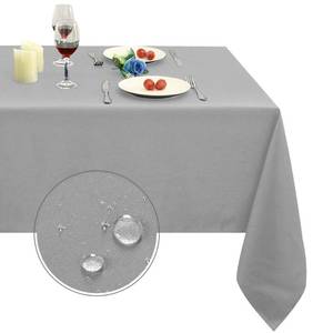 lot 14188 image: Obstal 210GSM Rectangle Table Cloth - Heavy Duty Water Resistance Microfiber Tablecloth, Decorative Fabric Table Cover for Outdoor and Indoor Use (Silver, 60 x 120 Inch)