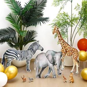 lot 14212 image: Amyhill 3 Pcs Jungle Safari Animal Cardboard Cutout Standup Life Size Safari Birthday Party Decorations Elephant Giraffe Zebra Cardboard Cutouts for Baby Shower Birthday Party Photo Backdrop Favors
