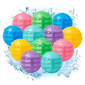 lot 14216 image: Reusable Water Balloons 12Pcs Self-Sealing Refillable for Kids Ages 4-14  Pool Toys, Outdoor Summer Pool Beach Water Toys,Water Fight Game