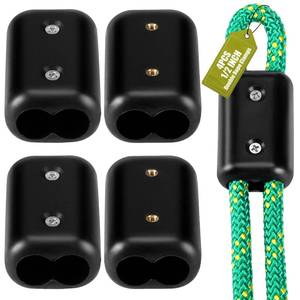 lot 14226 image: WinnerWhy 4 Pcs Double Rope Clamps 12 Inch Reusable Rope Clamp Plastic Cord Connector Loop Fasteners for 9-10mm Double Nylon Braided Cord Pet Leash