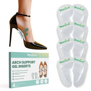 lot 14236 image: Arch Support Inserts Flat Feet - Welnove 4-Pair Gel Arch Support Insoles for Plantar Fasciitis, Foot Pain Fatigue Relief - Soft Heel Pads Adhesive Fit Most Shoes, Men Women, 0.47in Height