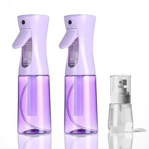 lot 14238 image: 3 Pack Spray Bottles, 2-Pack Continuous Spray Bottles,Fine Water Mist Spray Bottles for Hair 6.8 OZ (200 ML) and 1oz 30ml Travel Spray Bottle Mister for Cleaning,Hairstyling,Plants,Barbers,Pets Purple