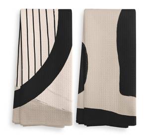 lot 14282 image: NOQL Beige Black Abstract Art Kitchen Towels and Dishcloths Set of 2, Bohemian Bathroom Kitchen Decor, Bohemian Art Drying Cloth Hand Tea Towels for Modern Bathroom Kitchen Decor, 1624 Inches