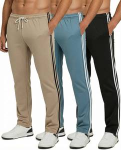 lot 14323 image: Real Essentials 3 Pack Menfts Tech Fleece Athletic Casual Open Bottom Sweatpants with Pockets (Available in Big and Tall) - Set 9, L