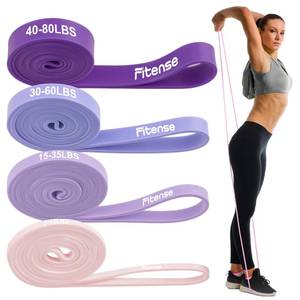 lot 14325 image: Pull Up Bands, Fitense 5-80lbs Resistance Bands Set with Door Anchor, Stretching Assist Band, Portable Exercise, Muscle Training, Physical Therapy, Exercise Workout Bands for Working Out for Women
