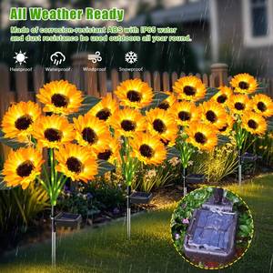 lot 17428 image: ostritec Sunflower Solar Lights Outdoor Decor, 4 Pack Solar Garden Decor 24 Waterproof Solar Sunflower Outdoor Lights for Garden Patio,Flower Bed, Pathway, Gift for Women, Mom, Grandma