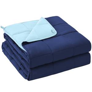 lot 17431 image: yescool Weighted Blanket for Adults (20 lbs, 60in x 80in,Navy and Blue) Cooling Heavy Blanket for Sleeping Perfect for 190-210 lbs, Queen Size Breathable Blanket with Premium Glass Bead, Machine Washable