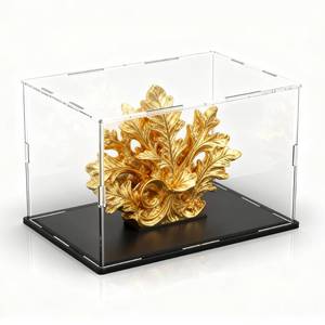 lot 17435 image: ANMAYNICE Large Acrylic Display Case, Clear Acrylic Display Box with Matte Base, Dustproof Collectible Storage Cases, DIY Easy Assembly Showcase for Figures, Models, Collectibles, 16 x 13 x 13 inch