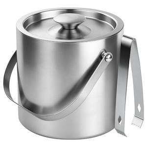 lot 17463 image: ChefBee Stainless Steel Ice Bucket - 3L Double-Wall Insulated Ice Buckets for Parties with Lid and Tongs, Large Champagne Wine Drink Container Holder, Ideal for Freezer Cocktail Home Bar Accessories