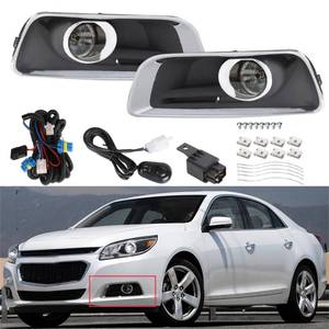 lot 17468 image: munirater Pack of 2 Car Front Driving Fog Light Assembly GM2593301 GM2592301 with Harness Wiring Switch with Bulbs Replacement for Malibu 2013-2015