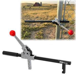 lot 17471 image: Chain Link Fence Stretcher Tool, Ratcheting Wire Fence Tightener and Puller for Woven Wire Fence, 3�12 Tension Range, 5° Tilted Base and Hooked Groove, One-Hand Operation for Farm and Yard