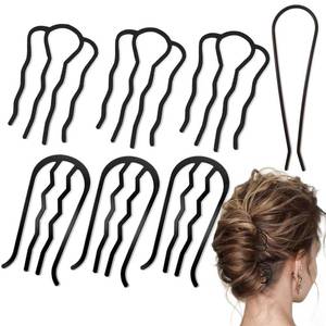 lot 18092 image: 7 Pcs Metal Hair Side Combs Hair Fork Clip Teeth Hair Pin Stick for Updo Bun, U Shape Hair Combs for Vintage Hairstyle Hair Accessories, Fine Hair Combination