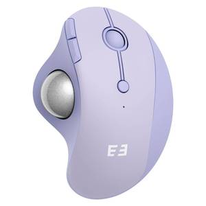 lot 18107 image: seenda Wireless Trackball Mouse, Ergonomic Bluetooth Rollerball Mouse Rechargeable, 3 Device Connection Optical Mice Adjustable DPI Thumb Control Mice Compatible for PCLaptopWindows - Light Purple