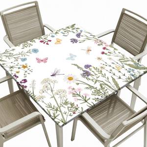 lot 18115 image: Fecvdlis Spring Wildflower Square Fitted Tablecloth with Elastic Edge Waterproof Outdoor Table Cloth Floral Card Square Table Cover for Kitchen Patio Picnic Party Decor 36x36 Inch